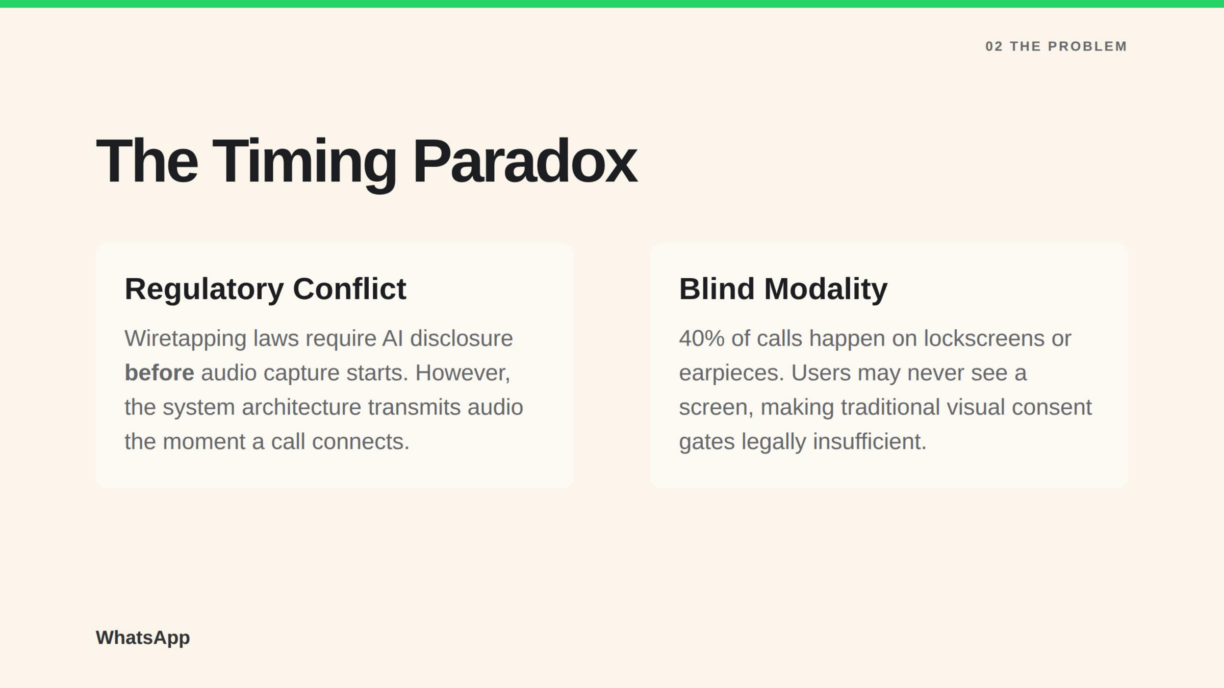 WhatsApp AI consent framework for calls, page 2.