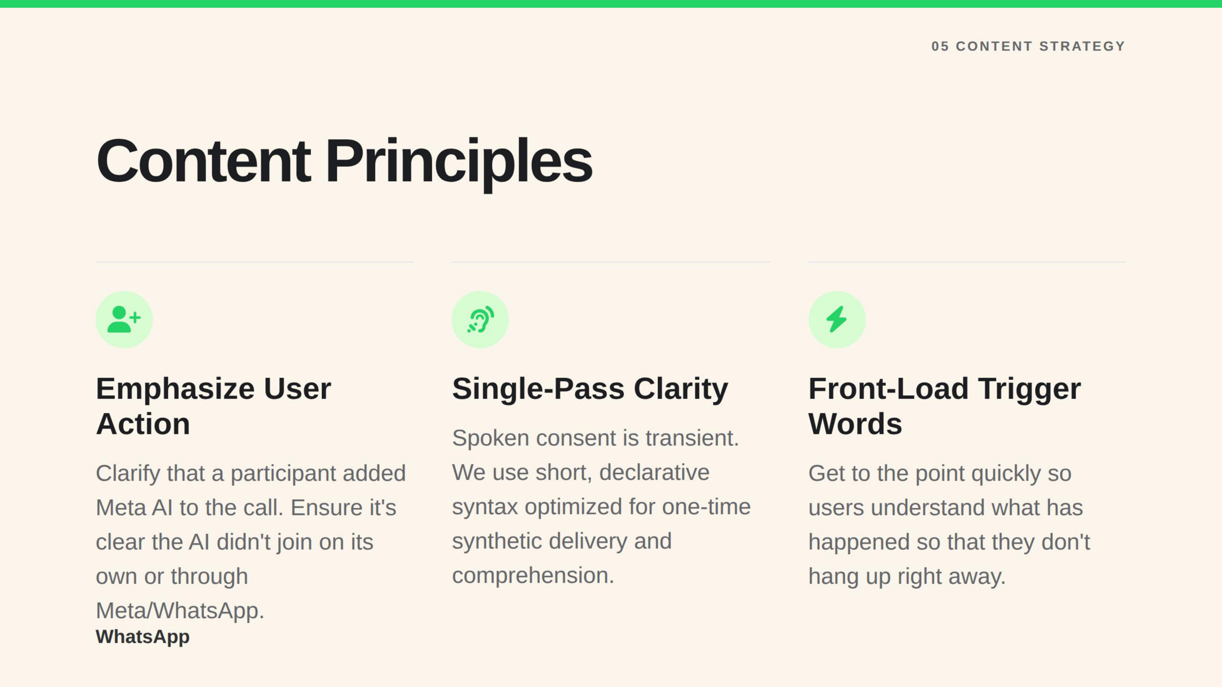 WhatsApp AI consent framework for calls, page 5.