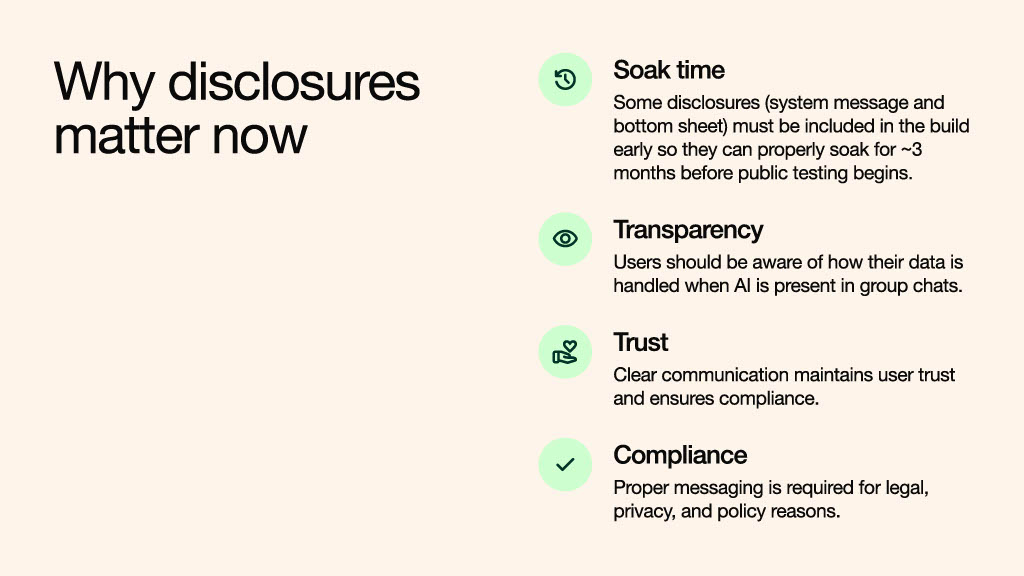 Context deck slide two: disclosures and transparency background.